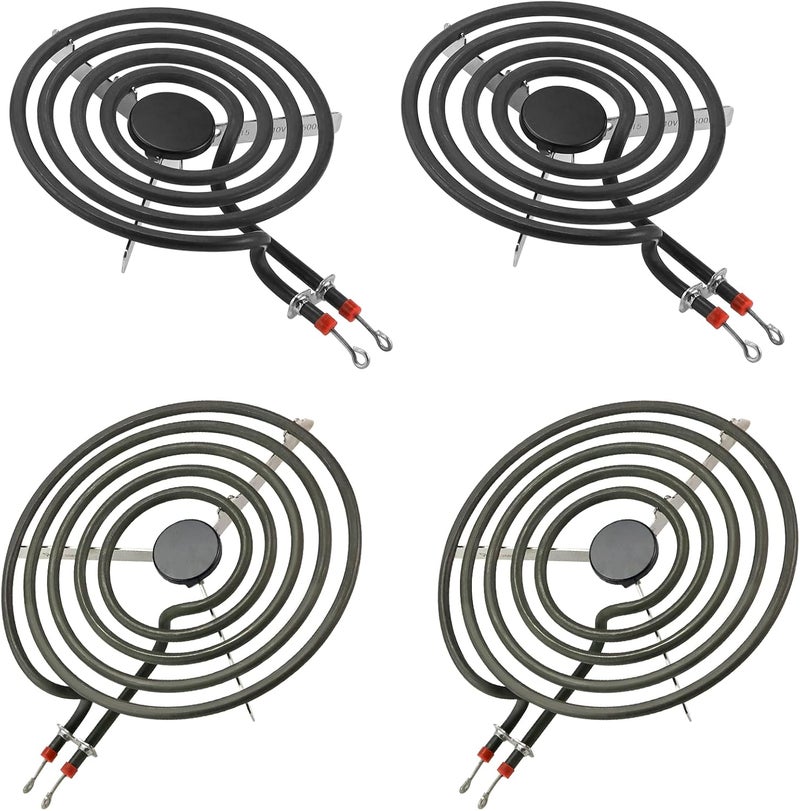 Fetechmate Upgrade MP22YA 4 Pack Electric Range Burner Element Unit Set Include 2 x MP21YA 8" Stove Burner & 2 x MP15YA 6" Stove Burner Element Fit for Frigi-daire Whirl-pool Ken-more Range Stove By - Image 1